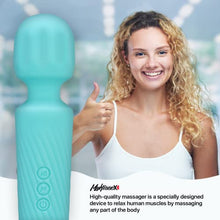 Load image into Gallery viewer, Personal Wand Massager for Men and Women - 20 Vibration Modes &amp; 8 Speeds. Rechargeable Hand Held Massager (Mint)
