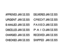 Load image into Gallery viewer, 2000 PLUS 12-in-1 Self-Inking Date and Message Stamp, 1 1/16" x 5/32" Impression, Black Ink (011090)
