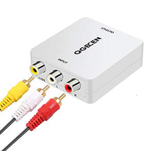 Load image into Gallery viewer, RCA to HDMI Converter, AV to HDMI Converter Adapter, QGECEN Mini Composite CVBS Video Audio Converter Adapter for Camera DVD VHS VCR STB PSP Xbox PS2 WII Gamecube to New HDTV Monitor or Projector
