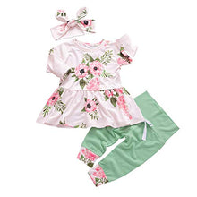 Load image into Gallery viewer, Newborn Baby Outfits Long Sleeve Striped Floral Shirt Dress T-Shirt Pants Headband Autumn Winter Newborn Infant Suit

