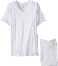 Load image into Gallery viewer, Calvin Klein Men's Cotton Classics Short Sleeve V-Neck T-Shirt, White (3 Pack), Large
