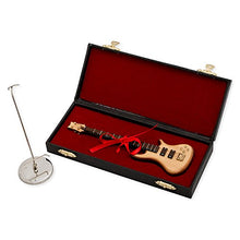 Load image into Gallery viewer, Broadway Gifts 7 in. Natural Wood Bass Electric Guitar Instrument Miniature Replica with Case
