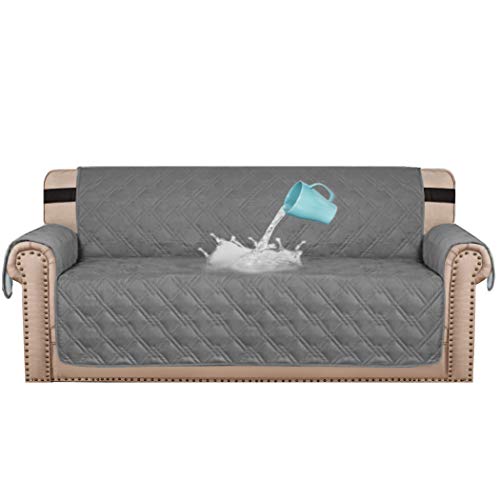 H.VERSAILTEX 100% Waterproof Sofa Protector Cover Couch Covers for Dogs / Pets | Sofa Covers for 3 Cushion Couch Leather Sofa Slipcovers with Non Slip Backing (Seat Width 68