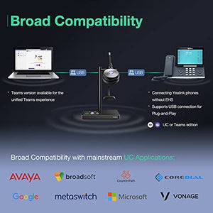 Yealink WH62 Wireless Headset with Microphone & Yealink WH66 Wireless Headset Bluetooth with Microphone DECT Headset for Computer Laptop PC Headset for Office VoIP Phone IP Teams Certified Workstation