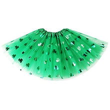 Load image into Gallery viewer, Women St. Patrick’s Day Tutu Skirt,Shamrock Tulle Tutu Costume Green Skirts (Green)
