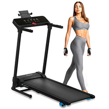 Load image into Gallery viewer, SereneLife Smart Digital Folding Treadmill - Electric Foldable Exercise Fitness Machine, Large Running Surface, 3 Incline Settings, 12 Preset Program, Sports App for Running &amp; Walking (SLFTRD30)
