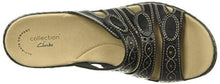 Load image into Gallery viewer, Clarks Women's Leisa Cacti Slide Sandal, Black Leather, 9 M US
