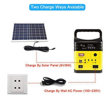Load image into Gallery viewer, UPEOR Solar Generator Lighting System Portable Solar Power Generator Kit for Emergency Power Supply,Home &amp; Outdoor Camping,Including MP3&amp;FM Radio,Solar Panel,3 Sets LED Lights (Yellow)
