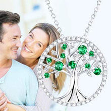 Load image into Gallery viewer, Green Emerald Jewelry May Birthstone for Women Teen Girls Birthday Gifts for Mom Wife Tree of Life Necklace Anniversary Gifts for Her Sterling Silver
