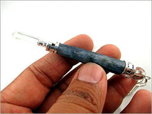 Load image into Gallery viewer, Jet Blue Kyanite Wand Pendulum Free Booklet Jet International Crystal Therapy Genuine Healing Reiki Chakra

