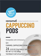 Load image into Gallery viewer, Amazon Brand - Happy Belly Cappuccino Coffee Pods Compatible with 2.0 K-Cup Brewers, Caramel Flavored, 24 Count
