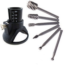 Load image into Gallery viewer, 6pc HSS Routing Router Bits Burr with Drill Carving Rotary Locator Set Suit Dremel &amp; Rotary Too
