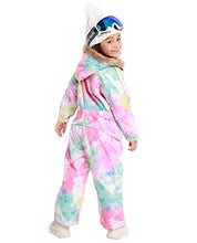 Load image into Gallery viewer, Bluemagic Big Kid&#39;s One Piece Snowsuits Ski Suits Waterproof Overalls Jackets Snowboarding,Water Color,160cm
