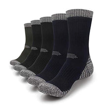 Load image into Gallery viewer, Petrala Hiking Socks Mens 13-15 Moisture Wicking Thick Padded Combed Cotton Sock Trekking Outdoor Performance 5 Pack
