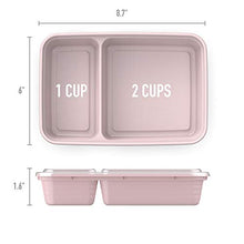 Load image into Gallery viewer, Bentgo Prep 2-Compartment Meal-Prep Containers with Custom-Fit Lids - Microwaveable, Durable, Reusable, BPA-Free, Freezer and Dishwasher Safe Food Storage Containers - 10 Trays &amp; 10 Lids (Blush Pink)
