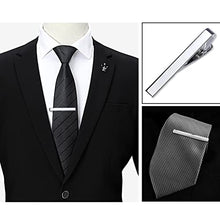 Load image into Gallery viewer, Classic Style Men's Tie Clips, Viaky Neck Ties Necktie Bar Pinch Clip with Gold Silver Black 3 Tone, Best Gifts for Your Father, Lover and Friends in Xmas, Anniversary, Wedding, Party, Meeting
