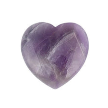 Load image into Gallery viewer, Bingcute Natural Amethyst Pocket Carved Puff Heart Pocket Stone,Healing Palm Crystal Pack of 1(1.6&quot;)
