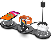 Load image into Gallery viewer, 3 in 1 Wireless Charging Station,Hicober Charger Station [Compatible with MagSafe],Foldable Charging Pad for Multiple Devices for iPhone 14 13 12 Pro Max Apple Watch/Airpods (QC3.0 Adapter Included)

