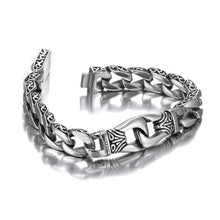 Load image into Gallery viewer, Amazing Stainless Steel Men's link Bracelet Silver Black 9 Inch (With Branded Gift Box)
