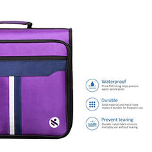 Load image into Gallery viewer, 2-Inch 3 Rings Zipper Binder, Holds 15-Inch Laptop/Tablet, Handle and Shoulder Strap Included, Violet
