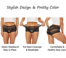 Load image into Gallery viewer, YINLANG Women's Lace Underwear High Waisted Sexy Boy Short Panties Hipster Briefs 4 Pack
