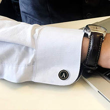 Load image into Gallery viewer, Udalyn Men's Fashion Stainless Steel Cufflinks Personalized 26 Alphabet Initial Letter Cufflinks Business Wedding Shirt Hanging A-Z
