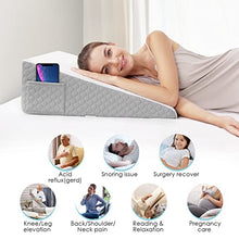 Load image into Gallery viewer, Forias Wedge Pillow for Sleeping 7.5" Bed Wedge Pillow for After Surgery Triangle Pillow Wedge for Acid Reflux Gerd Snoring Bed Elevation, Air Layer Wedge Cover | Memory Foam Top-Only One Wedge Pillow
