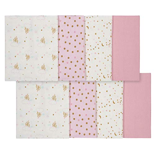 Unknown baby girls 8-pack 8 Pack Flannel Burp Cloth, Castle, One Size US