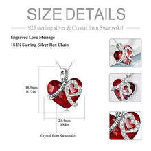 Load image into Gallery viewer, AOBOCO January Birthstone Necklace Sterling Silver Red Heart Garnet Crystal Pendant Love Jewelry Gift for Women
