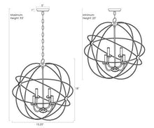 Load image into Gallery viewer, Kira Home Orbits II 15" 4-Light Modern Sphere/Orb Chandelier, Chrome Finish
