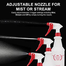 Load image into Gallery viewer, Uineko Plastic Spray Bottle (4 Pack, 24 Oz, All-Purpose) Heavy Duty Spraying Bottles Leak Proof Mist Empty Water Bottle for Cleaning Solution Planting Pet with Adjustable Nozzle and Measurements
