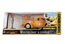 Load image into Gallery viewer, Jada Toys Transformers Bumblebee Volkswagen Beetle Die-cast Car, 1:24 Scale Vehicle &amp; 2.75" Charlie Collectible Metal Figurine

