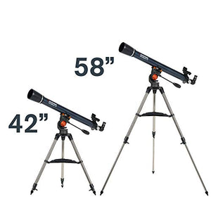 Celestron - AstroMaster 70AZ Telescope - Refractor Telescope - Fully Coated Glass Optics - Adjustable Height Tripod – BONUS Astronomy Software Package