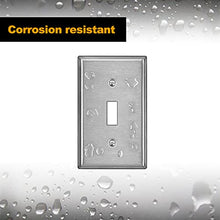 Load image into Gallery viewer, [5 Pack] BESTTEN 1-Gang Toggle Metal Wall Plate with Ｗhite or Clear Plastic Film, Anti-Corrosion Stainless Steel Light Switch Cover, Industrial Grade Stainless Steel, Standard Size, Brushed Finish

