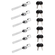 Load image into Gallery viewer, Tidorlou 6 Pcs Sliding Glass Door Ratchet Lock,Drawer Display Case Showcase Lock,Keyed Alike Window Locks with Chrome Finish (Fit Glass Thickness 4-8mm)
