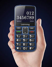 Load image into Gallery viewer, Ushining Seniors Cell Phones Unlocked SOS Button Hearing Aid Compatible 3G Tmobile Senior Basic Cell Phones Large Volume 2.4 Inch HD Screen Feature Phones with Charging Dock (Blue)
