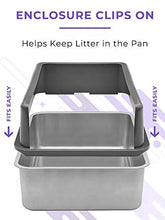 Load image into Gallery viewer, iPrimio Enclosed Sides Stainless Steel Cat XL Litter Box Keep Litter in The Pan - Never Absorbs Odor, Stains, or Rusts - No Residue Build Up - Easy Cleaning Litterbox Designed by Cat Owners
