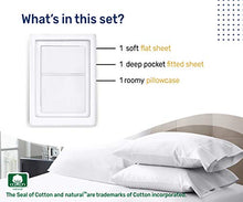 Load image into Gallery viewer, California Design Den 400-Thread-Count Twin XL Sheets, 100% Cotton, Blue Color 3 Piece Bedding Set, Sateen Weave Bed Sheet for Kids, Teens &amp; Adult Beds Includes Fitted Sheet, Flat Sheet and Pillowcase
