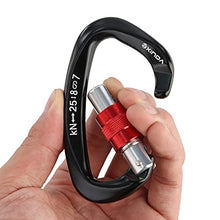 Load image into Gallery viewer, XINDA Screwgate Locking Carabiner Clip - Professional Rock Climbing Carabiner Screw Lock,Heavy Duty Carabiners for Climbing,Mountaineer,Hammock,Camping,Outdoor Equipment (5 pcs Black)
