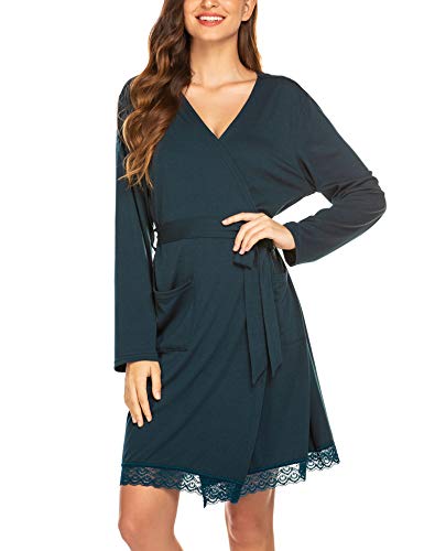 Load image into Gallery viewer, Ekouaer Womens Nuring Robe Soft Kimono Bathrobe Long Sleeve Delivery Sleepwear Robes Maternity Sleepwear with Pockets