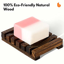 Load image into Gallery viewer, Eco-Friendly Natural Wooden Soap Dish &amp; XL 75g Soft Shower Loofahs Balls

