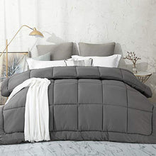 Load image into Gallery viewer, Oubonun All Season Queen Comforter Summer Cool Soft Quilted Down Alternative Duvet Insert with Corner Tabs,Luxury Fluffy Reversible Hotel Collection (Grey, Queen)
