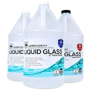 Deep Pour Epoxy Resin Kit Liquid Glass Casting Resin 2-4 inch 3 GL, Food Grade Safe, No Odor, Zero VOC’s,Self Levelling Epoxy Kit, Wood Filler, River Tables, 2 Part Epoxy Resin 2:1