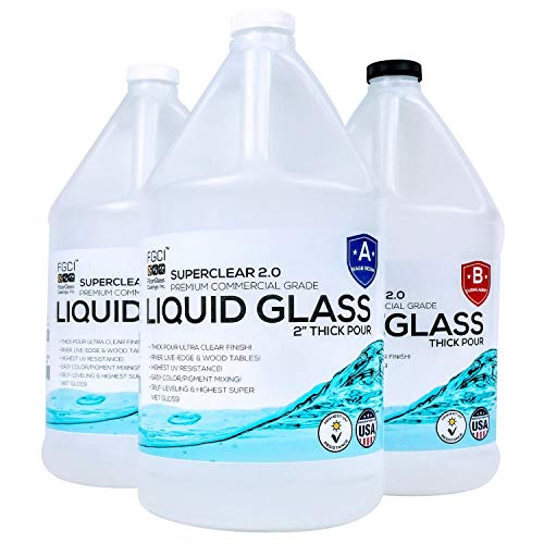 Deep Pour Epoxy Resin Kit Liquid Glass Casting Resin 2-4 inch 3 GL, Food Grade Safe, No Odor, Zero VOC’s,Self Levelling Epoxy Kit, Wood Filler, River Tables, 2 Part Epoxy Resin 2:1