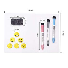 Load image into Gallery viewer, Prefer Green Magnetic Dry Eraser White Board Sheet for Kitchen Refrigerator with Stain Resistant Technology, Organizer &amp; Planner Whiteboard 12” X 8”, Include 1 Eraser, 3 Markers &amp; 6 Fridge Magnets
