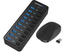 Load image into Gallery viewer, Sabrent 10-Port 60W USB 3.0 Hub + Mini Travel 2.4GHz Wireless Mouse with Nano Receiver
