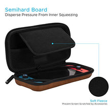 Load image into Gallery viewer, Comfyable Carrying Hard Case for Nintendo Switch OLED 2021 with 10 Game Slots, Faux PU Leather Portable Travel Pouch Protective Waterproof Cover with Pocket for Accessories, Brown
