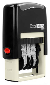 ExcelMark 7820 Self-Inking Rubber Date Stamp – Great for Shipping, Receiving, Expiration and Due Dates (Blue Ink)
