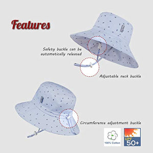 Ami&Li tots Bucket Sun Hat Adjustable Sunscreen Protection Summer Hat for Baby Girl Boy Infant Kid Toddler Child UPF 50+