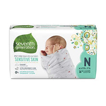 Load image into Gallery viewer, Seventh Generation Baby Diapers for Sensitive Skin, Animal Prints, Size 0 Newborn, 36 count
